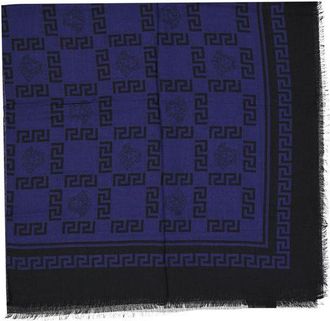 Versace Blue Modal Womens Scarf