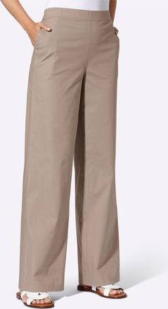 Heine Schlupfhose HEINE, Damen, Gr. 34, Normalgr&ouml;ssen, sesam, 98% Baumwolle, 2% Elasthan, unifarben, Hosen Schlupfhose