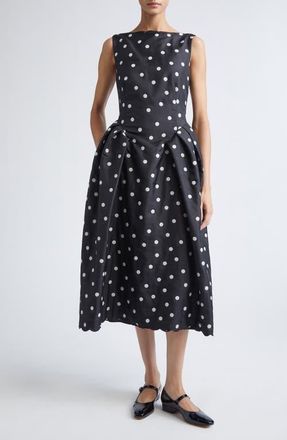 Stine Goya Polka Dot Sleeveless Midi Cocktail Dress in Quilted Dots at Nordstrom, Size X-Small