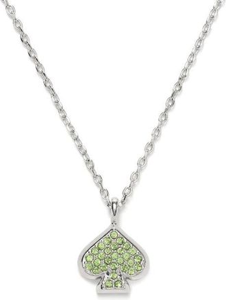 Kate Spade New York mini pav&eacute; pendant necklace in Green/Silver at Nordstrom