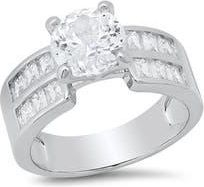 HMY Jewelry Simulated Diamond Stacked Ring in Silver at Nordstrom Rack, Size 7