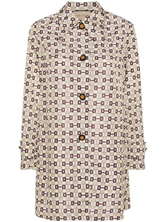 Gucci Mantel met enkele rij knopen - Beige