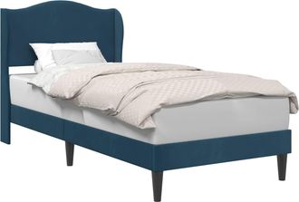 vidaXL Estructura De Cama Con Cabecera Azul 100 X 200 Cm Terciopelo Vidaxl