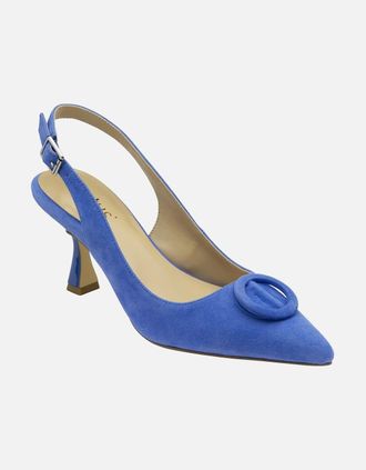 Lotus Womens Delfina Womens Slingback Court Shoes - Cornflower Blue Sued - Size: 6