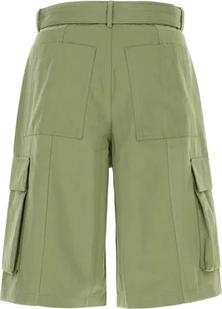 Maison Kitsun&eacute; Mens Green Cotton Bermuda Shorts Turfgreen Exterior