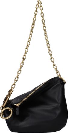 Burberry Damens Puffy Umh&auml;ngetasche aus schwarzem Leder