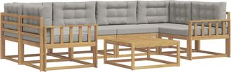 vidaXL Conjunto De Sof&aacute;s De Exterior 5 Uds. Blanco Y Gris Claro Vidaxl