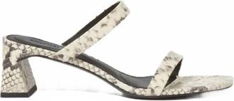 Jonathan Simkhai Womens Clara Snake Print Leather Block Heel In Natural