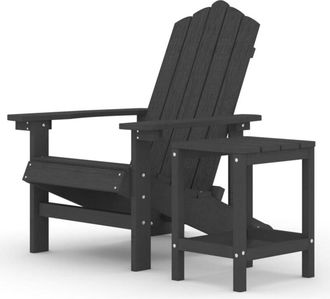 vidaXL Garden Adirondack Chair with Table HDPE Anthracite vidaXL