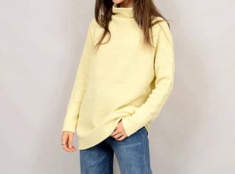 RD Style Nancy Ottoman Ribbed Mock Neck Sweater In Yellow