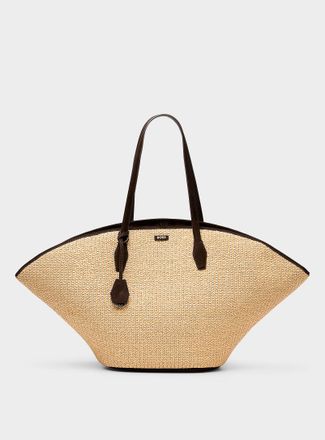 BOSS Womens Numah braided straw XXL tote bag
