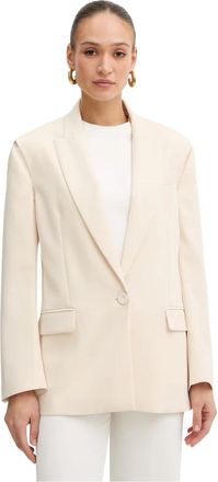 Patrizia Pepe Oversized Cr&ecirc;pe Blazer - Dames - Blazers - Beige - L - Polyester - Jassen