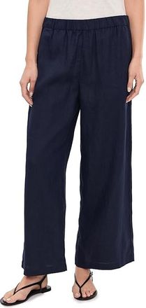Eileen Fisher Organic Linen Ankle Wide Pants Womens Clothing Ink : MD 27