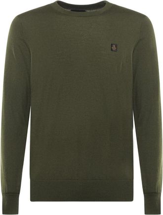 RefrigiWear Ronde hals Truien - Heren - Ronde hals truien - Groen - 3XL - Wol - Truien & Vesten
