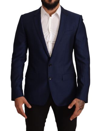Dolce & Gabbana Heren Navy Blauw Slim Fit Jasje MARTINI Blazer