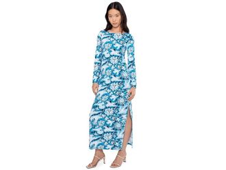 Lilly Pulitzer Breena Upf 50+ Maxi Womens Dress Bellevue Blue Lilly Gulls : XXS, Rayon/Spandex
