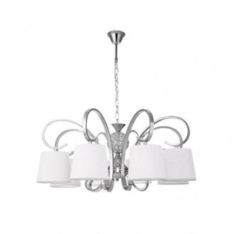 Fabrilamp Lampara Bogota 8xe14 Cromo Pantalla Blanca Regx75x75 Cm