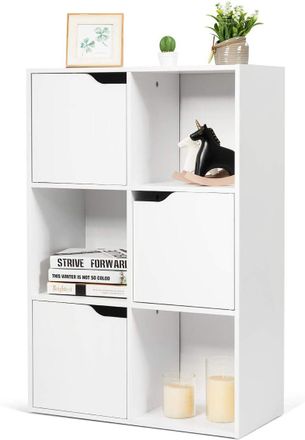 Costway Costway - Armadietto Libreria A 3 Livelli Con Scomparti, Espositore Per Libri E Giocattoli, Per Salotto Camera Da Letto E Soggiorno 60 X 29 X 90 Cm