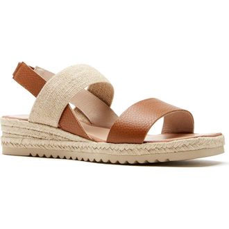La Canadienne Rowena City Dry Waterproof Espadrille Sandal in Cognac Pebble at Nordstrom, Size 7