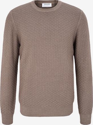 Gran Sasso Leichter Schurwollpullover im Korbflecht-Strick Vintage