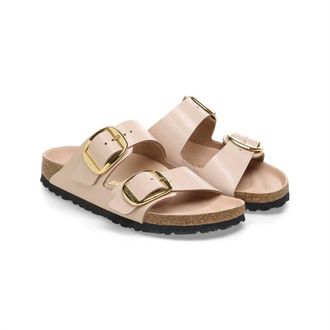 Birkenstock Womens Arizona Big Buckle Sandal In High-Shine New Beige