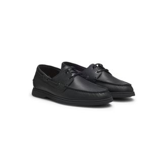 BOSS Boat shoes in tumbled leather