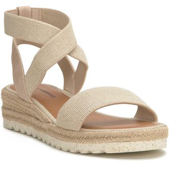 Lucky Brand Thimba Ankle Wrap Espadrille Sandal in Natural/Smok Linels at Nordstrom Rack, Size 11