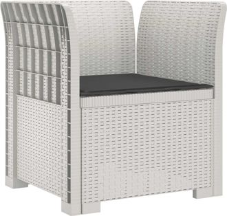 vidaXL Sill&oacute;n Individual Con Coj&iacute;n Apariencia De Ratan Pp Blanco Vidaxl