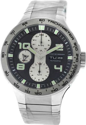 Porsche Design Pre-owned Porsche Design Flat Six P6340 Chronograph Automatic Black Dial Mens Watch 6340.41.44.GB.0251
