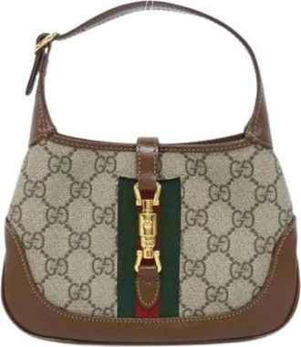 Gucci Pre-owned Vintage Schoudertas - Dames - Vintage Schoudertas - Beige - ONE Size - Leer - Vintage