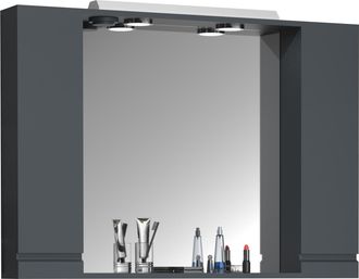 ebuy24 Armario De Ba&ntilde;o Vcm Atemporal Dimensiones Aprox. Al. 71 X An. 100 X P. 14 Cm Espacio De Almacenamiento Suficiente Armario De Espejo Con Iluminaci&oacute;n - 