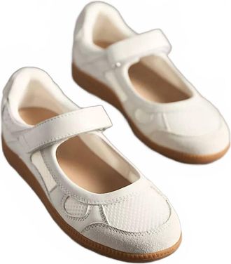 Silent D Womens Samantha Ballet Sneaker Shoe In White