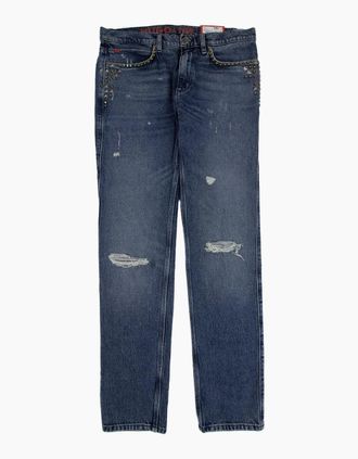 HUGO BOSS Mens Hugo Hugo 708 Slim Fit Jeans Denim 430 - Navy - Size: W33-L32