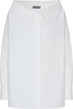 Balenciaga OVERSIZED STOLE-STYLE SHIRT IN ULTRA-LIGHTWEIGHT WHITE COTTON POPLIN WITH A WASHED-OUT EFFECT - Balenciaga - Woman