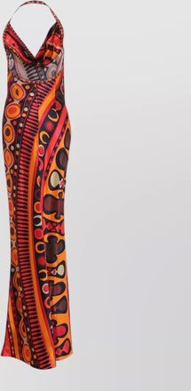 Pucci long satin halterneck maxi dress soleil