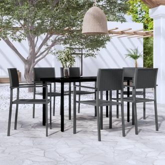 Berkfield Home 7 Piece Garden Dining Set Black