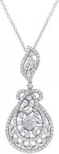 Allurez 4.57ct 18k White Gold Diamond Pendant Necklace