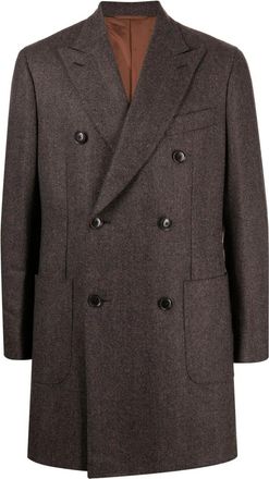 Luciano Barbera Wollen jas - Bruin