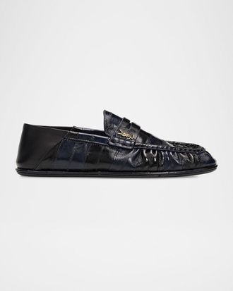 Saint Laurent Le Eel Leather Penny Loafers