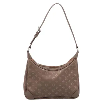 Louis Vuitton Boulogne Monogram Satin Beige Canvas Handbag (Pre-Owned)