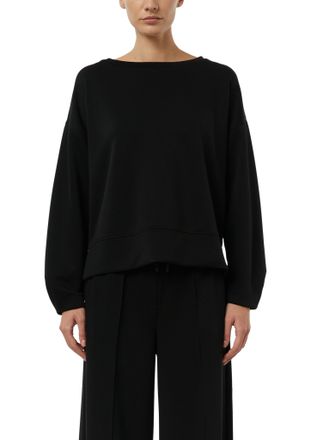 Comma Sweater COMMA, Damen, Gr. 34, schwarz, Sweatware, Obermaterial: 49% Polyester, 45% Viskose, 6% Elasthan, unifarben, l&auml;ssig geschnitten h&uuml;ftbedeckend, 