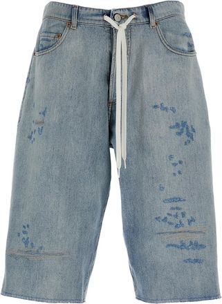 Maison Margiela Worn Effect Denim Bermuda Trousers