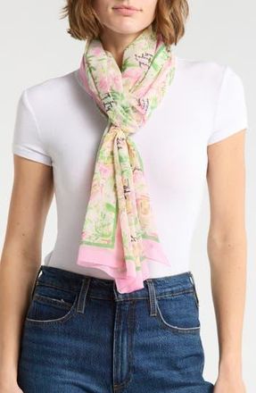 Karl Lagerfeld Monet Paris Chiffon Wrap in Pink Carnation at Nordstrom Rack