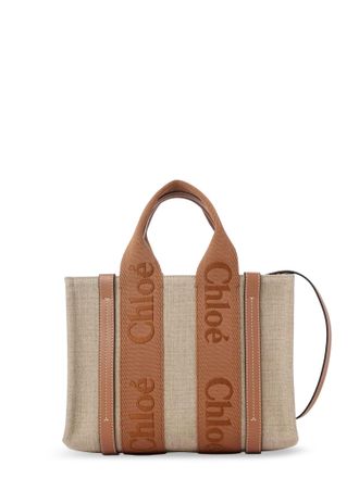 Chlo&eacute; Woody Linen And Leather Tote Bag-Donna