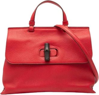Gucci Pre-owned Handbags, female, Red, Size: ONE SIZE Pre-owned Vintage Leather Handbag