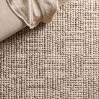 Ornami Alfombra beige tejida a mano 140x80 cm