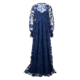 Alberta Ferretti Long dress with elegant neckline - female - Alberta Ferretti - Gowns - Blue - L - Dresses