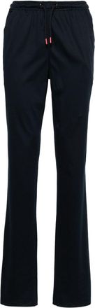 Kiton drawstring-waist straight-leg trousers - men - Cotton - L - Blue