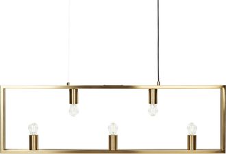 Beliani Beliani - L&aacute;mpara Colgante De Techo De Metal Lat&oacute;n 5 Luces Geom&eacute;trico Industrial Glamour Decorativo Comedor Bayas