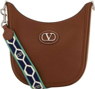 Valentino Garavani VLogo Signature Schoudertas - Dames - Schoudertassen - Bruin - ONE Size - Leer - Tassen